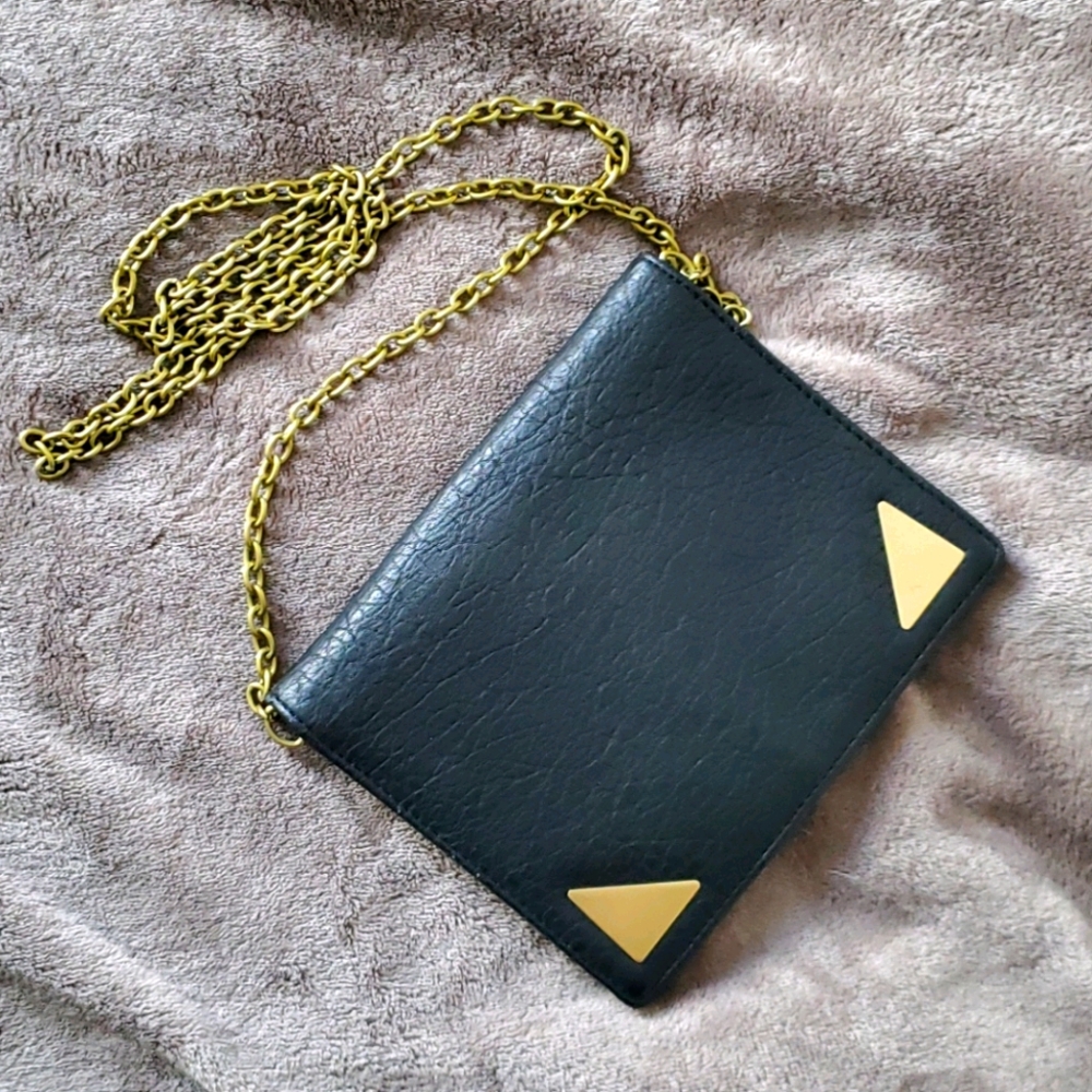 Faux leather clutch purse